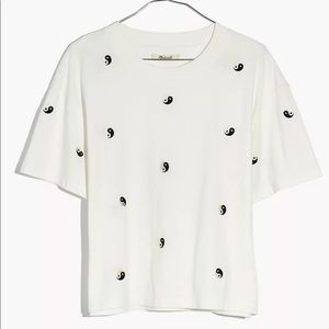 Madewell Embroidered Yin-Yang Easy Crop Tee ☯️
